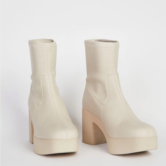 Intentionally blank MARLOWE VEGAN PLATFORM BOOT CREAM - Picture 4 of 6